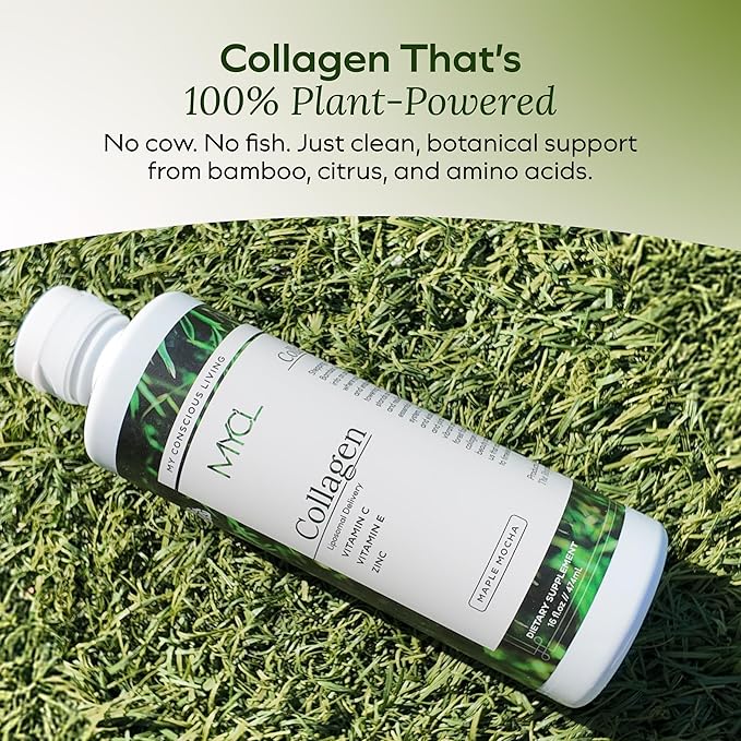 Liquid Collagen for Women - Vegan Collagen Liposomal Supplement - Ultra Absorption, Plant Based with Bamboo Extract, Vitamin C, Amino Acids - Skin, Hair, Nail, Joint Support - Maple Mocha 30 Servings