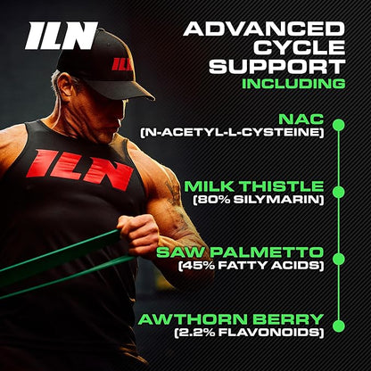 Iron Labs Nutrition: Cycle Support Plus NAC (N-Acetyl-L-Cysteine) - On Cycle Support Supplements for Men - N Acetyl L Cysteine and Milk Thistle (120 Capsules)