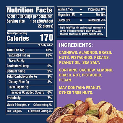 PLANTERS Deluxe Lightly Salted Mixed Nuts, Party Snacks, Plant-Based Protein 15.25oz (1 Canister) (Pack of 2)