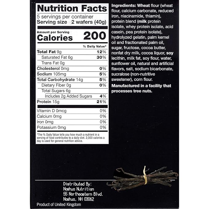 Proti-Thin High Protein Vanilla Wafer Squares, Low Sugar, Low Carb, Aspartame Free, Diet Wafer Bars, Healthy Snack, 5 Servings, 2 Wafers per Serving
