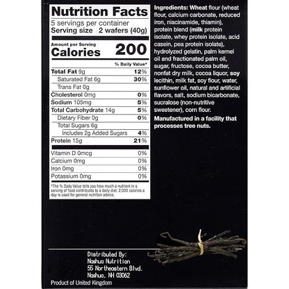 Proti-Thin High Protein Vanilla Wafer Squares, Low Sugar, Low Carb, Aspartame Free, Diet Wafer Bars, Healthy Snack, 5 Servings, 2 Wafers per Serving