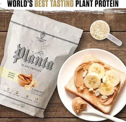 Ambrosia Planta - Plant-Based Protein Powder 20g | Dairy Free Vegan Protein Powder with BCAA Amino Acids | Keto-Friendly, No Added Sugar | 25 Servings |Peanut Butter Banana