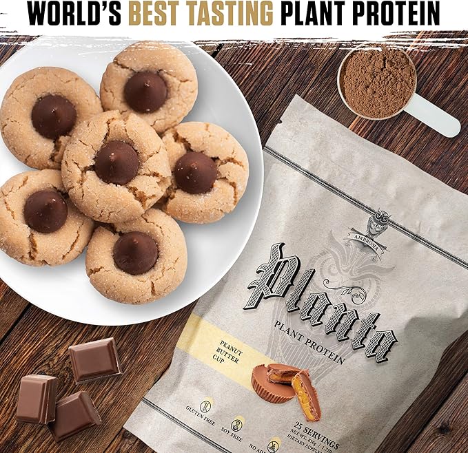 Ambrosia Planta - Plant-Based Protein Powder 20g | Dairy Free Vegan Protein Powder with BCAA Amino Acids | Keto-Friendly, No Added Sugar | 25 Servings | Peanut Butter Cup