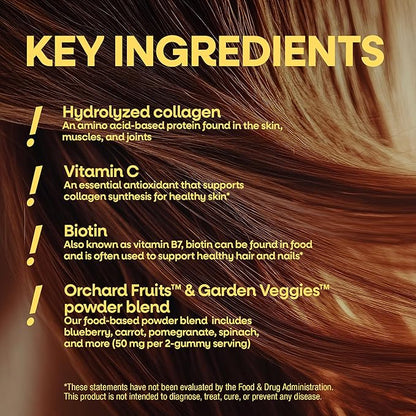 Nature’s Way Alive! Hair, Skin & Nails Gummies with Collagen and Biotin, Advanced Beauty Formula Supplement with Antioxidant Vitamins C & E*, Strawberry Flavored, 60 Gummies