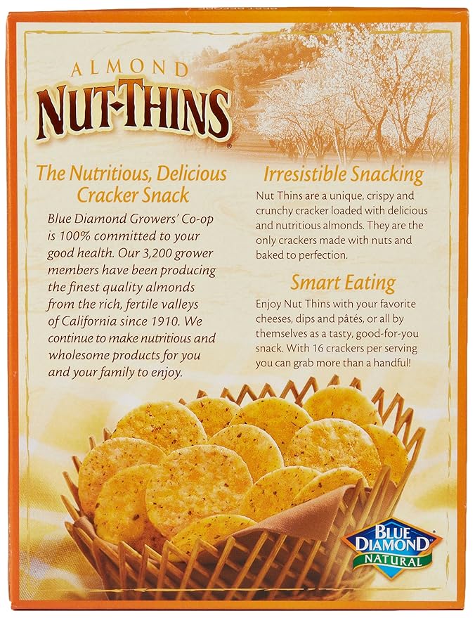Blue Diamond Almonds Nut Thins, Cheddar Cheese, 4.25 Oz