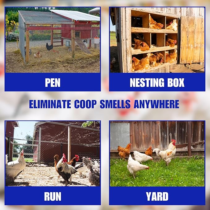SMELLEZE Natural Chicken Coop Odor Eliminator Granules, Sprinkle in Chicken Coop, Bedding, Run, Pen, Nest & Yard - Unscented, Flock Safe Chicken Coop Deodorizer - 50 lbs.