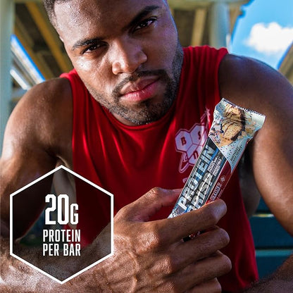 BSN Protein Crisp Bar, Chocolate Crunch, 20 Gram Protein Snack Bars with Whey and Fiber, Gluten-Free Crunchy Energy Bars for Workout, Fitness, On-the-Go, 12 Count