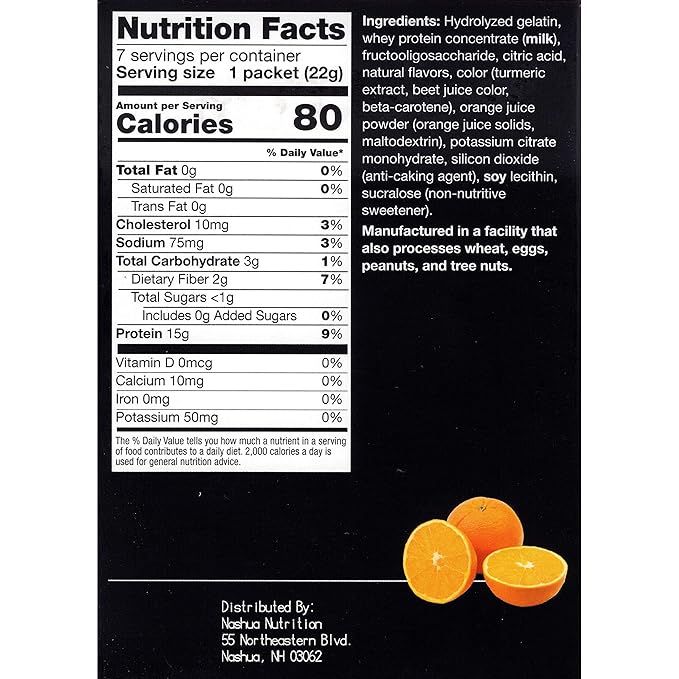 Proti-Thin Orange Fruit High Protein Drink Mix - Instant Refreshment with Natural Flavors | Low Calorie & Low Carb, Fat & Sugar-Free, Gluten-Free | Proti Thin Fruit Drink Mix, 7 Servings/Box