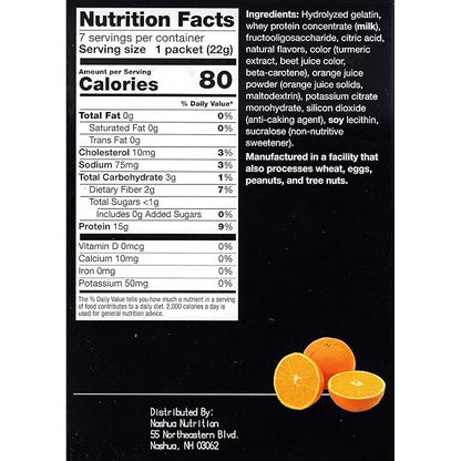 Proti-Thin Orange Fruit High Protein Drink Mix - Instant Refreshment with Natural Flavors | Low Calorie & Low Carb, Fat & Sugar-Free, Gluten-Free | Proti Thin Fruit Drink Mix, 7 Servings/Box