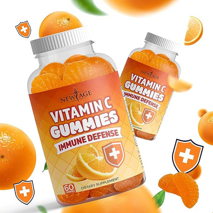 NEW AGE Vitamin C Gummies Orange Vitamin C Gummy - Supports Healthy Immune System - Vegetarian Without Gluten (60 Gummies)