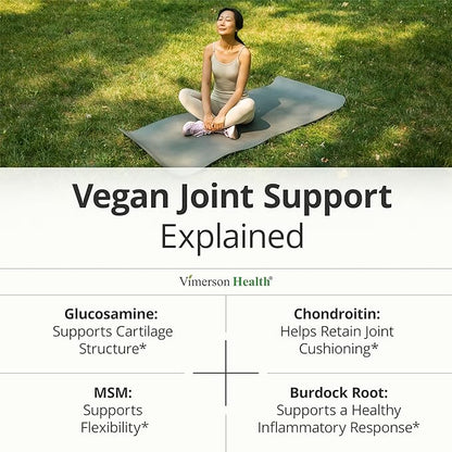 Glucosamine Chondroitin MSM – Joint Support Supplement for Women and Men with Glucosamine Sulfate 1500 mg, Chondroitin and MSM – for Cartilage, Joint Health and Flexibility – 2 Pack, Vegan