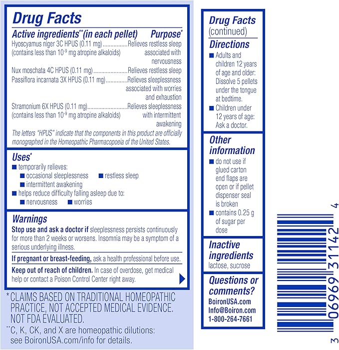 Boiron SleepCalm On The Go Sleep Aid for Deep, Relaxing, Restful Nighttime Sleep - Melatonin-Free and Non Habit-Forming - 80 Count (Pack of 2)