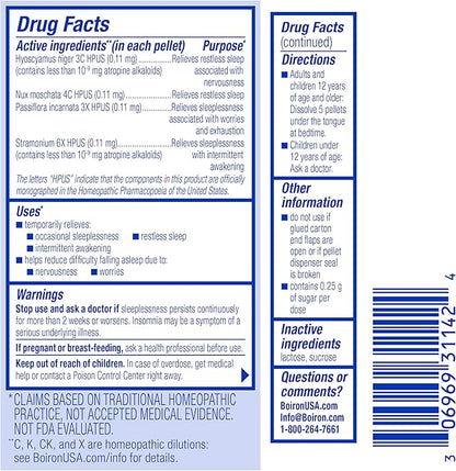 Boiron SleepCalm On The Go Sleep Aid for Deep, Relaxing, Restful Nighttime Sleep - Melatonin-Free and Non Habit-Forming - 80 Count (Pack of 2)