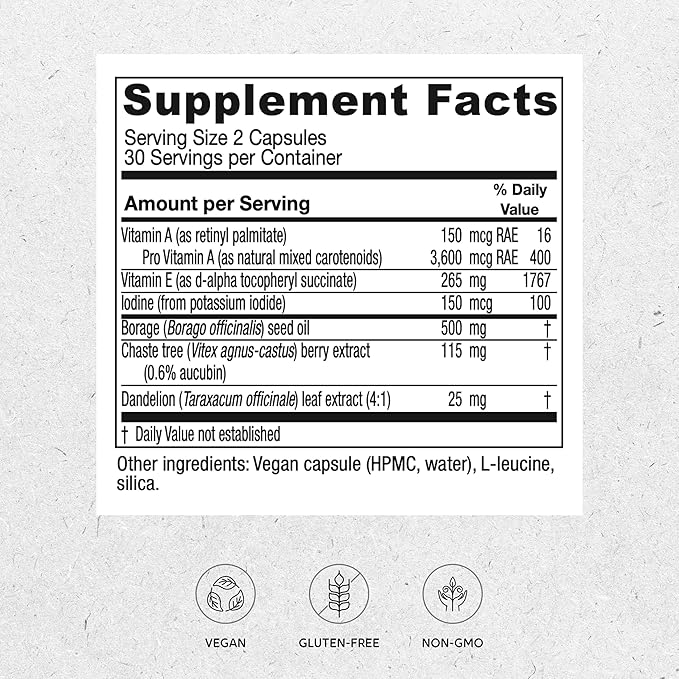 Vitanica - Breast Cycle Blend - Breast Cycle Support - 60 Vegetarian Capsules