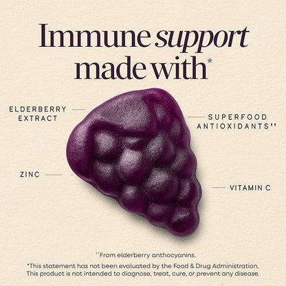 Nature’s Way Sambucus Kids Elderberry Immune Gummies with Black Elderberry Extract, Daily Immune Support Gummy with Vitamin C and Zinc for Children Ages 2+*, 60 Gummies (Set of 3)