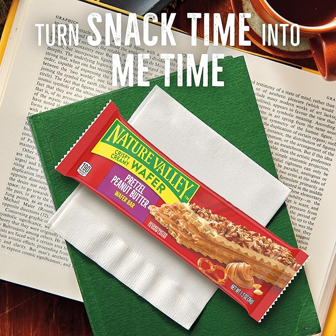 Nature Valley Crispy Creamy Wafer Bars, Pretzel Peanut Butter, 5 Bars, 6.5 oz