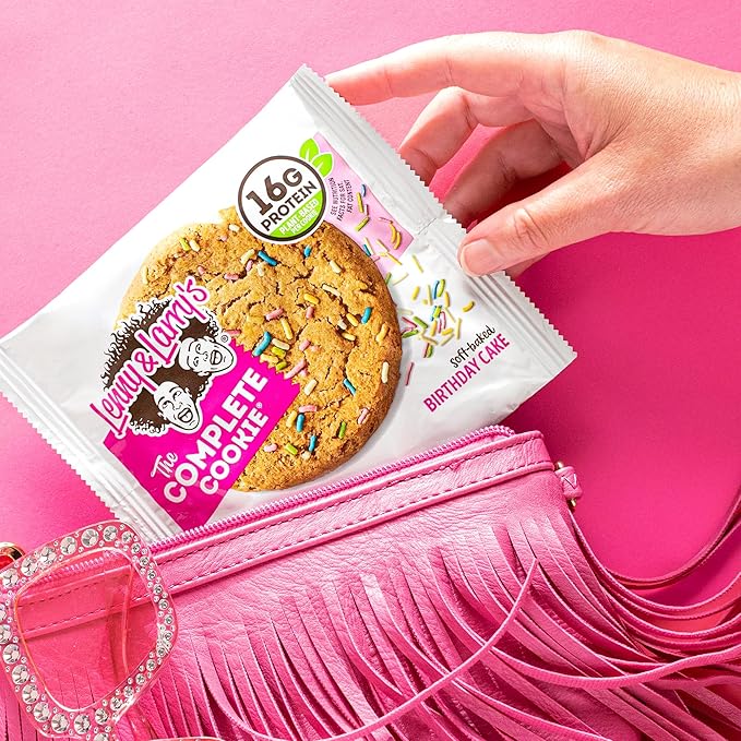 Lenny & Larry's Complete Protein Cookie, [Birthday Cake], Chewy Soft Baked, 16g Plant Protein, Vegan, Non-GMO, High Fiber, [4 Ounce] Cookie (Pack of 12)