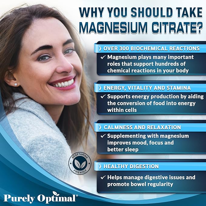 Purely Optimal Magnesium Citrate Gummies for Kids & Adults - Delicious Cherry Flavor - Sleep, Calm & Digestive Support, Relaxation, Muscle Health - Chewable Magnesium, Gluten-Free, Vegan - 90 Gummies