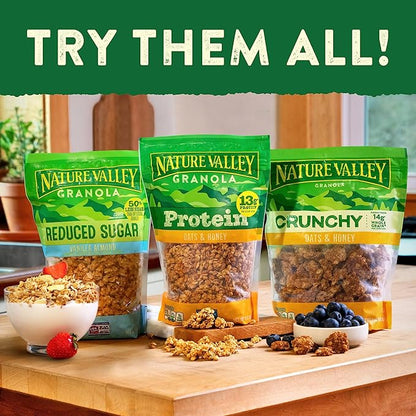 Nature Valley Protein Granola, Oats and Honey, Family Size, Resealable Bag, 17 OZ (Pack of 2)
