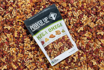 Power Up Trail Mix,Mega Omega Trail Mix,Non-GMO,Vegan,Gluten Free,No Artificial Ingredients,Gourmet Nut,14 Ounce Bag,(Pack of 4)