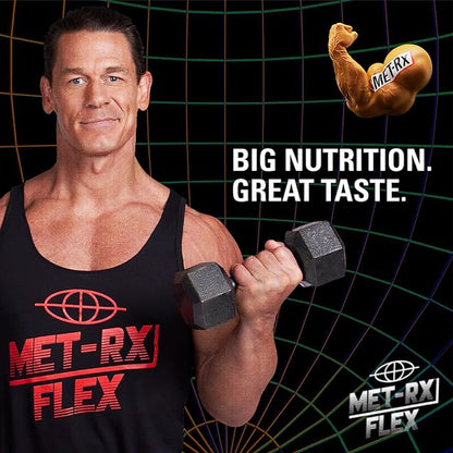 MET-Rx Big 100 Granola Protein Bar, Meal Replacement Bar, 32G Protein,Peanut Butter Chocolate Chip, Pack of 9