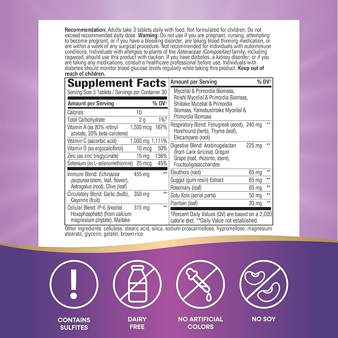 Nature's Way Systemwell Ultimate Immune* with Vitamins C, A, D, Zinc, and Selenium, Multi-System Botanical Blends Including Immune, Respiratory, Digestive & Circulatory, 90 Tablets