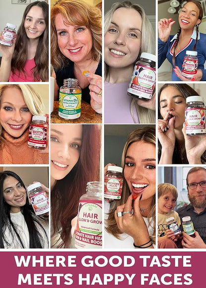 Lunakai USA Made Super Hair Gummies with Biotin, Zinc, Horsetail Extract & Saw Palmetto - Hair Growth Vitamins for Women & Men – Supports Thicker, Longer, Stronger Tresses, Skin & Nails - 3 Pack