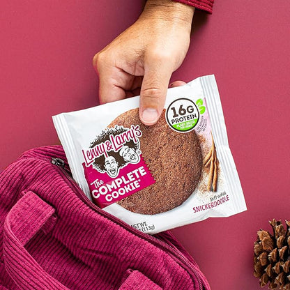 Lenny & Larry's Complete Protein Cookie, [Snickerdoodle], Chewy Soft Baked, 16g Plant Protein, Vegan, Non-GMO, High Fiber, 4 Ounce Cookie (Pack of 12)