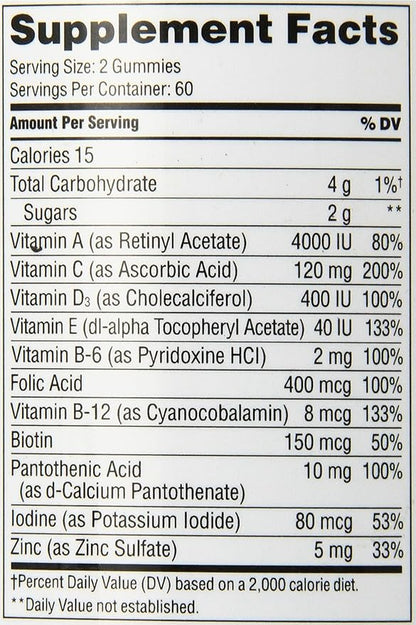 21st Century Vitajoy Multi Gummies Plus Extra C, Orange, Cherry and Strawberry, 120 Count