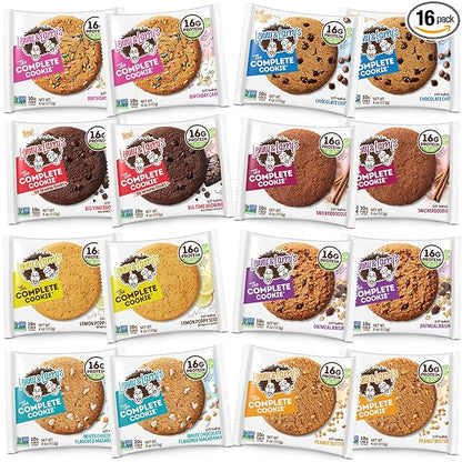 Lenny & Larry's Complete Protein Cookie, [8 Flavor Variety], Chewy Soft Baked, 16g Plant Protein, Vegan, Non-GMO, High Fiber, 4 Ounce Cookie (Pack of 16)