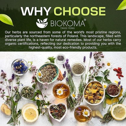 Biokoma Organic Evening Primrose Seeds 100g 3.55oz USDA Organic Oenothera Biennis GLA Omega-3 Hormonal Balance Skin Health Resealable Moisture Proof Pouch Herbal Tea No GMO No Preservatives Kosher