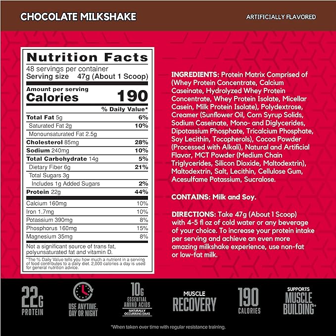 BSN SYNTHA-6 Whey Protein Powder, Micellar Casein, Milk Protein Isolate, Chocolate Milkshake, 48 Servings (Packaging May Vary)