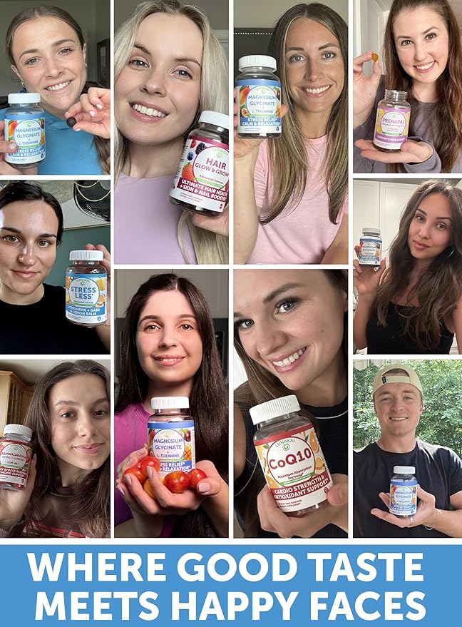 Lunakai USA Made Magnesium Glycinate Gummies with L-Theanine for Kids & Adults – 420mg Magnesium Supplement for Calm, Sleep & Stress Support - 3 Pack