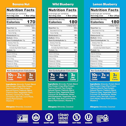 IQBAR Clean Plant Protein Bars - Fruit Lovers Variety Pack - 36 Count - Keto, Vegan, High Fiber, Gluten and Dairy Free, Low Sugar Snack - Brain and Body Nutrients for Focus, Energy, Meal Replacement