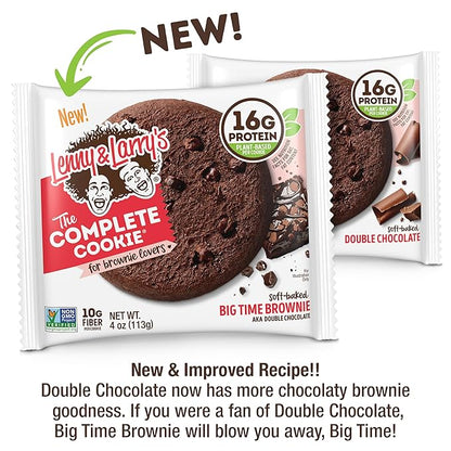 Lenny & Larry's Complete Protein Cookie,[8 Flavor Variety],Chewy Soft Baked,16g Plant Protein,Vegan,Non-GMO,High Fiber,4 Ounce Cookie,(Pack of 32)