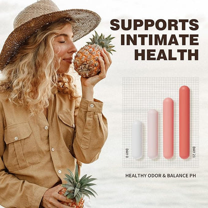 Feminine Balance Gummies, Premium Women's Supplement for PH & Immune Support, Vegan Gluten-Free - Hawaiian Pineapple, 60 Gummies (30 Servings) - BPA-Free Bottle