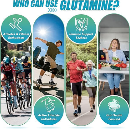 L-Glutamine Gummies 1000mg with BCAA, Potassium, Magnesium & Vitamin C, Muscle Recovery, Endurance Support & Daily Nutrition, Portable Supplement for Men＆Women, Lime Grapefruit Flavor, 120 Count