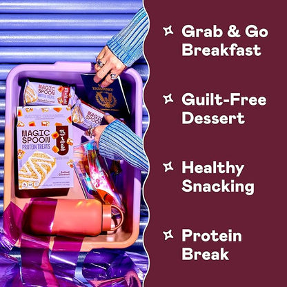 Magic Spoon Treats - 16 High Protein Bars, Salted Caramel - High Protein Gluten Free Snack - Sugar Free & Gluten Free Protein Cereal Bar - Low Carb & Keto Friendly - Healthy Snacks for Adults