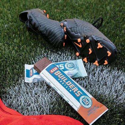 Clif Builders Protein Bars - Chocolate Flavor - 20g Plant Based Protein - Gluten Free - Non-GMO - Low Glycemic - No Artificial Sweeteners - 2.4 oz. (12 Pack)