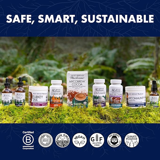 Host Defense Immune Gummies - 7 Species Blend - Mushroom Supplement for Immune Support - Includes Royal Sun Blazei, Cordyceps, Reishi, Maitake, Lion's Mane, Chaga & Mesima - 90 Gummies (30 Servings)