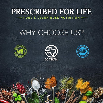 Prescribed For Life L Tryptophan Powder | Free Form Essential Amino Acids Supplement | Vegan, Gluten Free, Non GMO (25 kg / 55 lb)