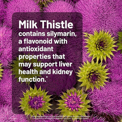 NatureWise Milk Thistle with Dandelion Root - Silymarin - Antioxidant Liver & Kidney Health Support Supplement - Vegan, Non-GMO, Gluten Free - 60 Count[60-Day Supply]