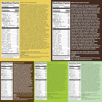 Protein Shake - Starter Pack 5 - High Fiber, Low Sugar, Keto-Friendly Meal Replacement powder (5 Packs, 1.41 oz Each)