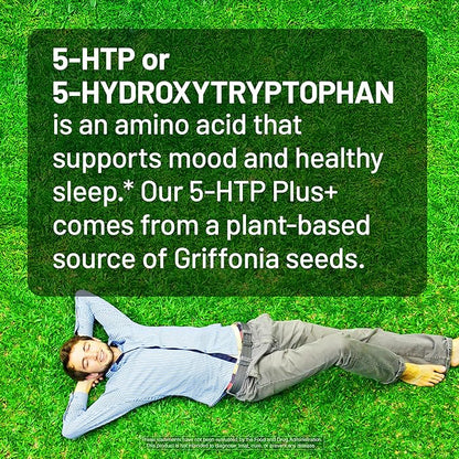 NatureWise 5-HTP 200mg Supplement from Griffonia Seeds with Cofactor Vitamin B6 - Mood Support and Natural Sleep Aid for Adults - Delayed-Release,Vegan - [2-Month Supply],60 Count (Pack of 2)